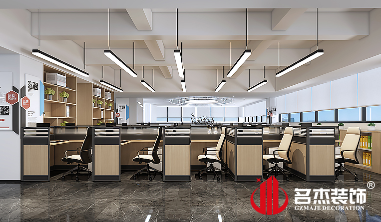 開放辦公區域裝修設計效果